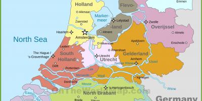 Holanda mapa político - mapa Político de Holanda (Europa Occidental