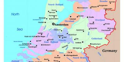 Mapa Holanda - Holland no mapa (Europa Occidental - Europa)